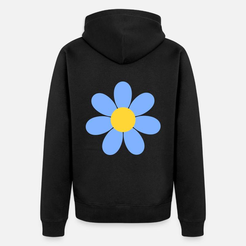 Gänseblümchen Blume - Unisex Premium Bio Zip Hoodie - Schwarz