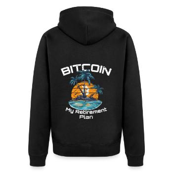 Bitcoin mon plan de retraite - Veste à capuche bio Premium Unisexe - noir - Dos - Nico (187cm)