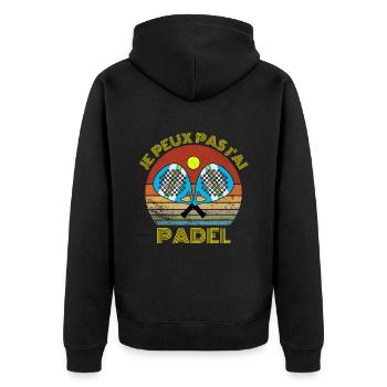 JE PEUX PAS j AI PADEL SUNSET - Veste à capuche bio Premium Unisexe - noir - Dos - Nico (187cm)