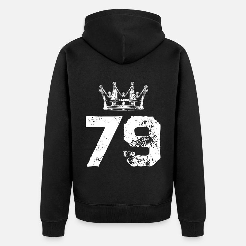 79 Couronne numérique - Veste à capuche bio Premium Unisexe - noir