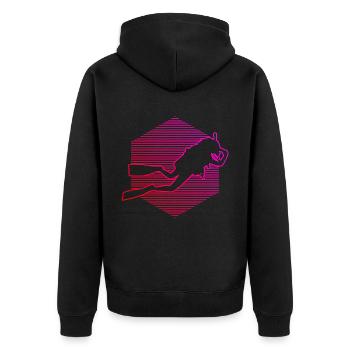 Diver Scuba Diver Tauchen Scuba Taucher - Unisex Premium Bio Zip Hoodie - Schwarz - Hinten - Nico (187cm)