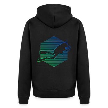 Diving Free Dive Diver Scuba Diver Scuba Taucher - Unisex Premium Bio Zip Hoodie - Schwarz - Hinten - Nico (187cm)