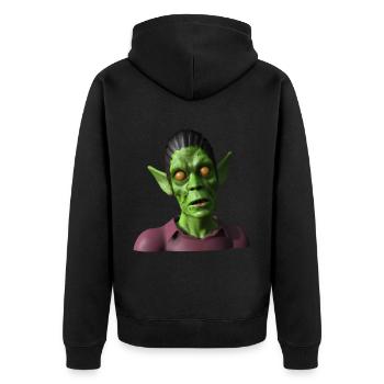 Zombie vert maléfique pour Halloween - Veste à capuche bio Premium Unisexe - noir - Dos - Nico (187cm)