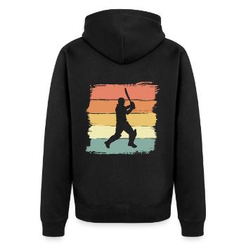 Cricket rétro vintage légende du cricket - Veste à capuche bio Premium Unisexe - noir - Dos - Nico (187cm)
