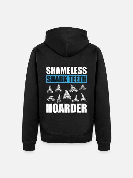 Collecting shark teeth - Unisex Premium Organic Zip Hoodie - black