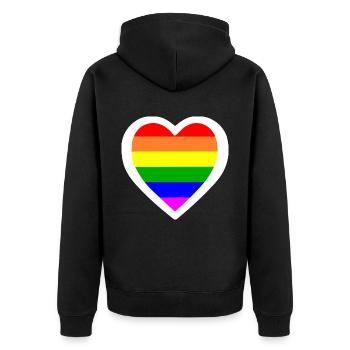 Lgbtq - Unisex Premium Bio Zip Hoodie - Schwarz - Hinten - Nico (187cm)