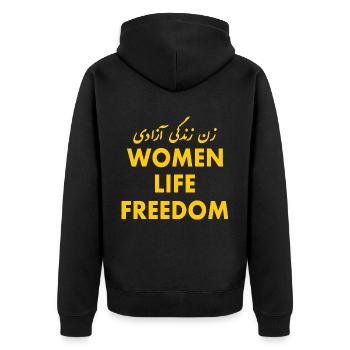 Women life freedom - Veste à capuche bio Premium Unisexe - noir - Dos - Nico (187cm)