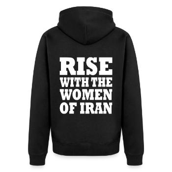 Rise with the women of iran - Veste à capuche bio Premium Unisexe - noir - Dos - Nico (187cm)