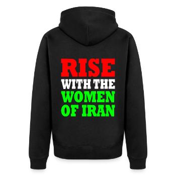 Rise with the women of iran - Veste à capuche bio Premium Unisexe - noir - Dos - Nico (187cm)