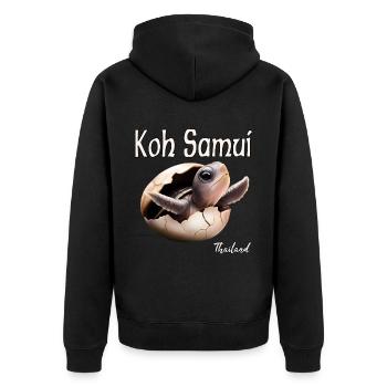 Koh Samui, Thaïlande - Veste à capuche bio Premium Unisexe - noir - Dos - Nico (187cm)