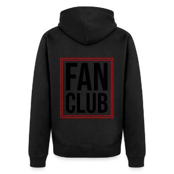 Fan Club - Unisex Premium Bio Zip Hoodie - Schwarz - Hinten - Nico (187cm)