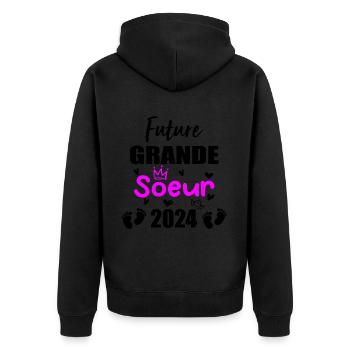 Future Grande Soeur 2024 bientôt Grande Soeur - Veste à capuche bio Premium Unisexe - noir - Dos - Nico (187cm)