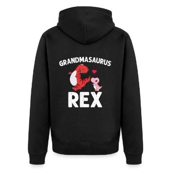 Grand-mère Grandmasaurus Rex - Veste à capuche bio Premium Unisexe - noir - Dos - Nico (187cm)