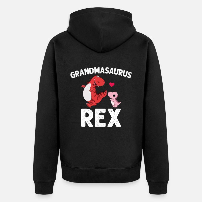 Oma Grandmasaurus Rex - Unisex Premium Bio Zip Hoodie - Schwarz