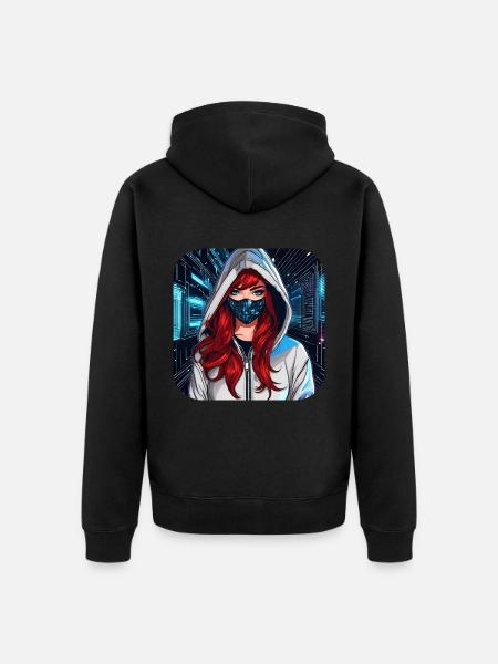 Fille cyberpunk cool V - Veste à capuche bio Premium Unisexe - noir
