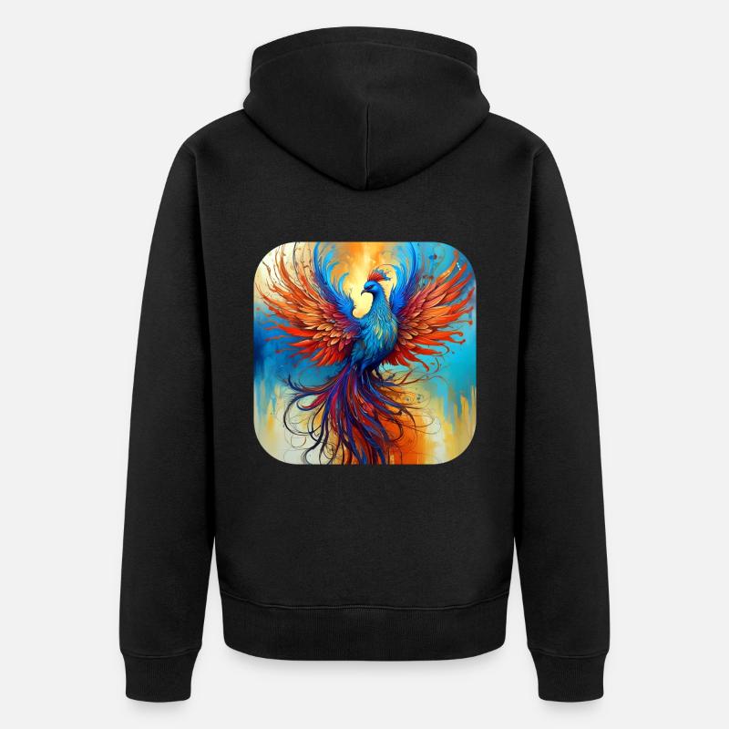 Fier Phénix de feu - Veste à capuche bio Premium Unisexe - noir