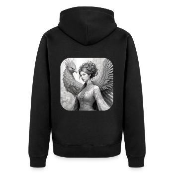 Femme Fantasy avec Phénix - Veste à capuche bio Premium Unisexe - noir - Dos - Nico (187cm)