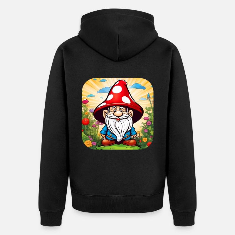 Mignon champignon lutin - Veste à capuche bio Premium Unisexe - noir
