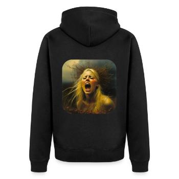 Dark Horror Banshee - Unisex Premium Organic Zip Hoodie - black - Back - Nico (187cm)