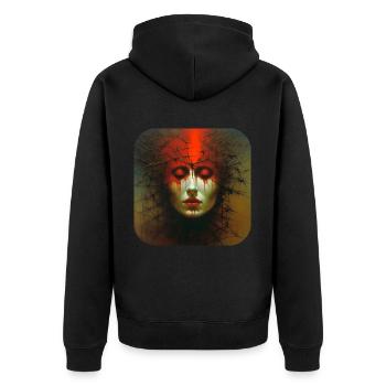 Gloomy Horror Women Face - Unisex Premium Organic Zip Hoodie - black - Back - Nico (187cm)