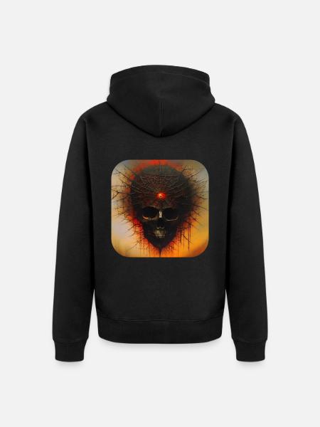 Dark Horror Skull - Unisex Premium Organic Zip Hoodie - black