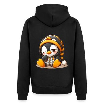 Pingouin fatigué - Veste à capuche bio Premium Unisexe - noir - Dos - Nico (187cm)