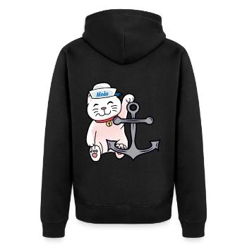 Sailors Cat Cats Sailor Anchor Maritime - Veste à capuche bio Premium Unisexe - noir - Dos - Nico (187cm)