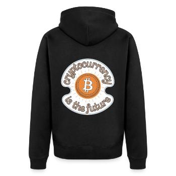 Cryptocurrency Is The Future 13 - Unisex Premium Bio Zip Hoodie - Schwarz - Hinten - Nico (187cm)