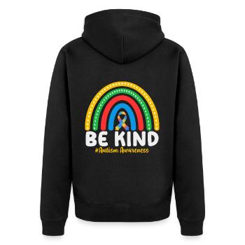 Autism Awareness - Unisex Premium Bio Zip Hoodie - Schwarz - Hinten - Nico (187cm)