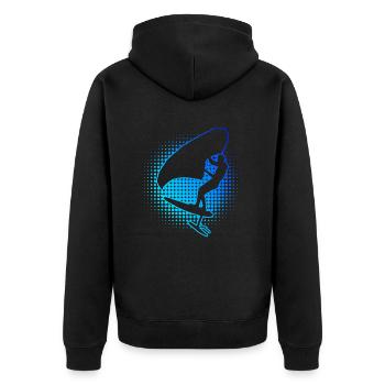 hydrofoil women men wingsurfing foilwing - Unisex Premium Organic Zip Hoodie - black - Back - Nico (187cm)