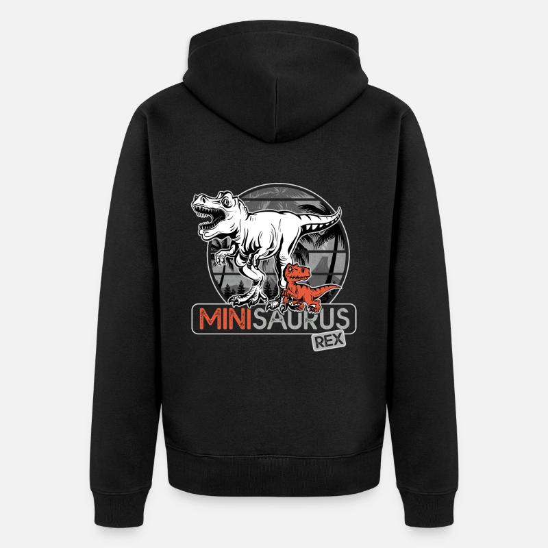Minisaurus rex Cadeau garçon dinosaure - Veste à capuche bio Premium Unisexe - noir