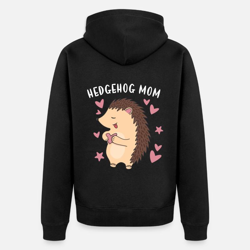 Hedgie Hérisson Maman Hérisson - Veste à capuche bio Premium Unisexe - noir