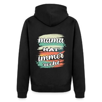 mama hat immer recht - Veste à capuche bio Premium Unisexe - noir - Dos - Nico (187cm)
