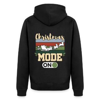 Mode Christmas - Unisex Premium Organic Zip Hoodie - black - Back - Nico (187cm)
