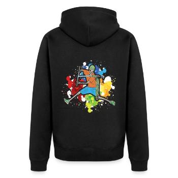 scooter stunt - Unisex Premium Bio Zip Hoodie - Schwarz - Hinten - Nico (187cm)