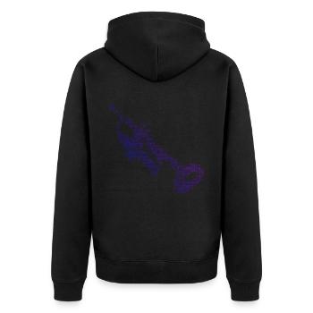 Trompettiste Jazz Trompettiste Homme - Veste à capuche bio Premium Unisexe - noir - Dos - Nico (187cm)