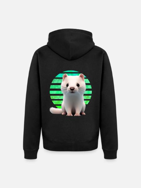 Frettchen Sonnenuntergang - Unisex Premium Bio Zip Hoodie - Schwarz