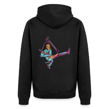 Stunt Scooter - Unisex Premium Bio Zip Hoodie - Schwarz - Hinten - Nico (187cm)