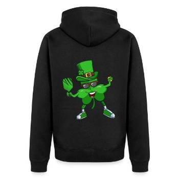 Pickleball Shamrock St Patricks Day für Kinder - Unisex Premium Bio Zip Hoodie - Schwarz - Hinten - Nico (187cm)