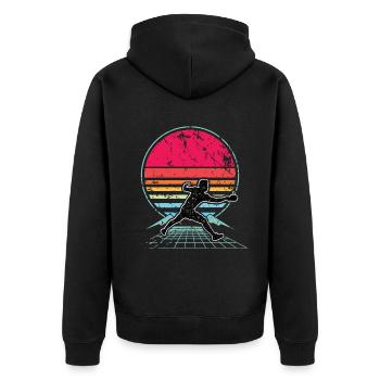 Table tennis - Unisex Premium Organic Zip Hoodie - black - Back - Nico (187cm)