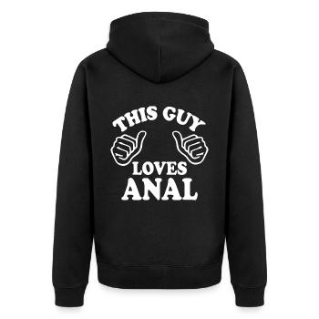 This guy loves anal - Veste à capuche bio Premium Unisexe - noir - Dos - Nico (187cm)