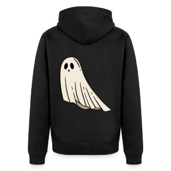 Halloween fantôme - Veste à capuche bio Premium Unisexe - noir - Dos - Nico (187cm)