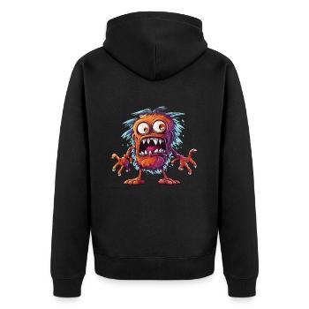 Halloween Monster Zombie Gruselig Horror Kostüm - Unisex Premium Bio Zip Hoodie - Schwarz - Hinten - Nico (187cm)