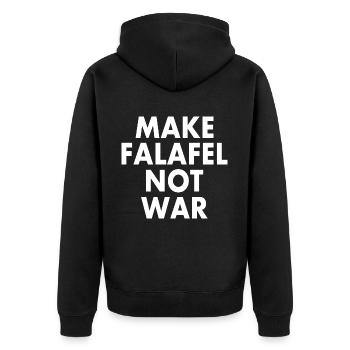 Make falafel not war - Veste à capuche bio Premium Unisexe - noir - Dos - Nico (187cm)