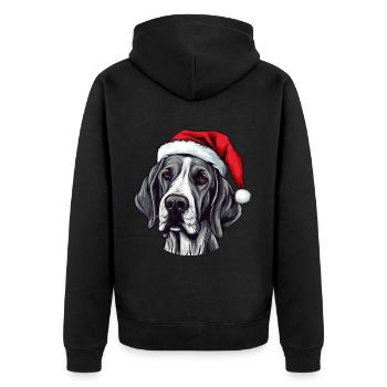 Great Dane Dog Christmas Head - Unisex Premium Organic Zip Hoodie - black - Back - Nico (187cm)