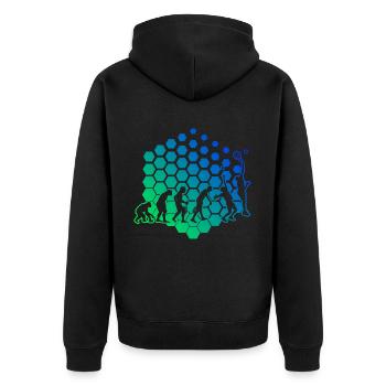 Paddle Tennis Schlägersport Paddle Damen - Unisex Premium Bio Zip Hoodie - Schwarz - Hinten - Nico (187cm)