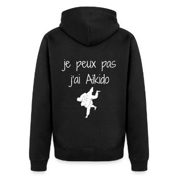 Je Peux Pas J'ai Aïkido - Veste à capuche bio Premium Unisexe - noir - Dos - Nico (187cm)