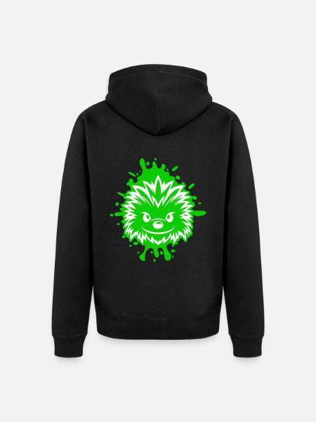 Igel Comic - Unisex Premium Bio Zip Hoodie - Schwarz