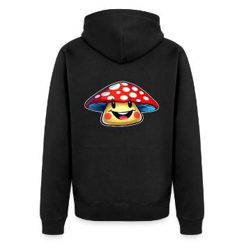 Funny little toadstool - Unisex Premium Organic Zip Hoodie - black - Back - Nico (187cm)