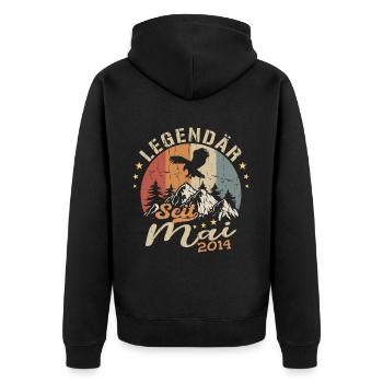 Mai 2014 Né en Mai 2014 Anniversaire - Veste à capuche bio Premium Unisexe - noir - Dos - Nico (187cm)